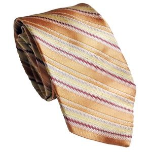 Nicole Miller Mens Silk Striped Tie Orange